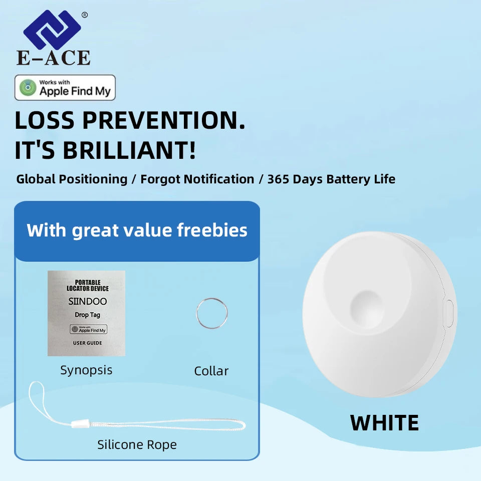 E-ACE Suitable For Apple Airtag Anti Loss Tool Tag Locator Flat Tracking Portable Car Electric Car Key Small Bag GPS Positioning