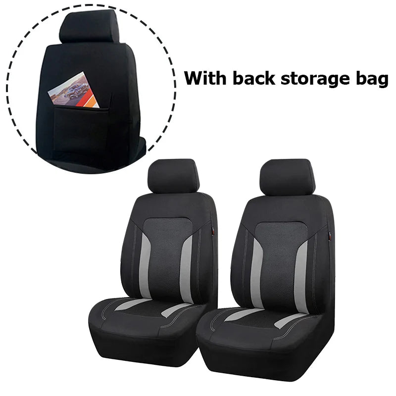 AUTOKING Universal Gray Mesh Seat Covers For Car With 3 Zipper Rear Seat Split Airbag Compatible Fit For Most Car SUV Truck VAN