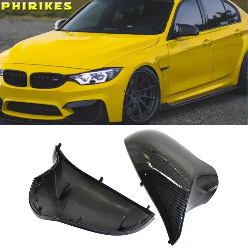 Carbon Fiber Side Wing Rearview Mirror Cover Cap For BMW M2 E87 18-21, M3 F80 M4 F82 14-20 Left Hand Drive