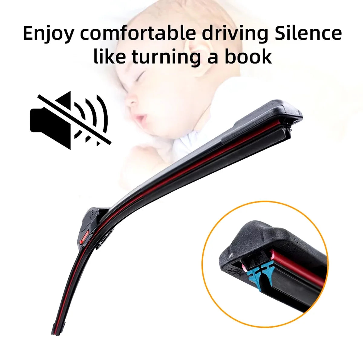 Car Windshield Wiper Blade 13 "14" 16 "18" 19 "20" 21 "22" 24 "26" 28 "Waterproof Wiper Blade J/U Hook Double Rubber Wiper Blade