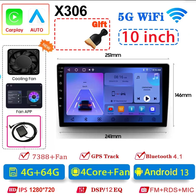 7/9/10 inch Universal Android 13 Car Radio 64G Autoradio android 2 Din car radio GPS BT Central Multimedia Smart car systems