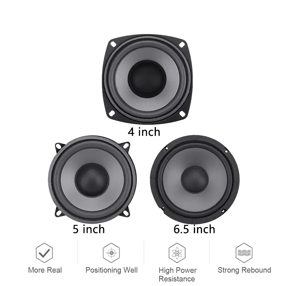 1pcs 4/5/6.5 Inch 2-Way Full Range Frequency HIFI Music Stereo Audio 400W/500W/600W Car Audio Accessories Coaxial Speaker Woofer