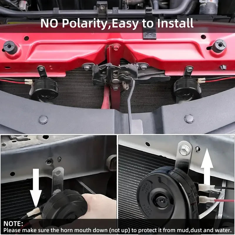 Universal 12V 130DB Super Loud Waterproof Car Snail Air Truck Motorcycle Horn Dual Tone