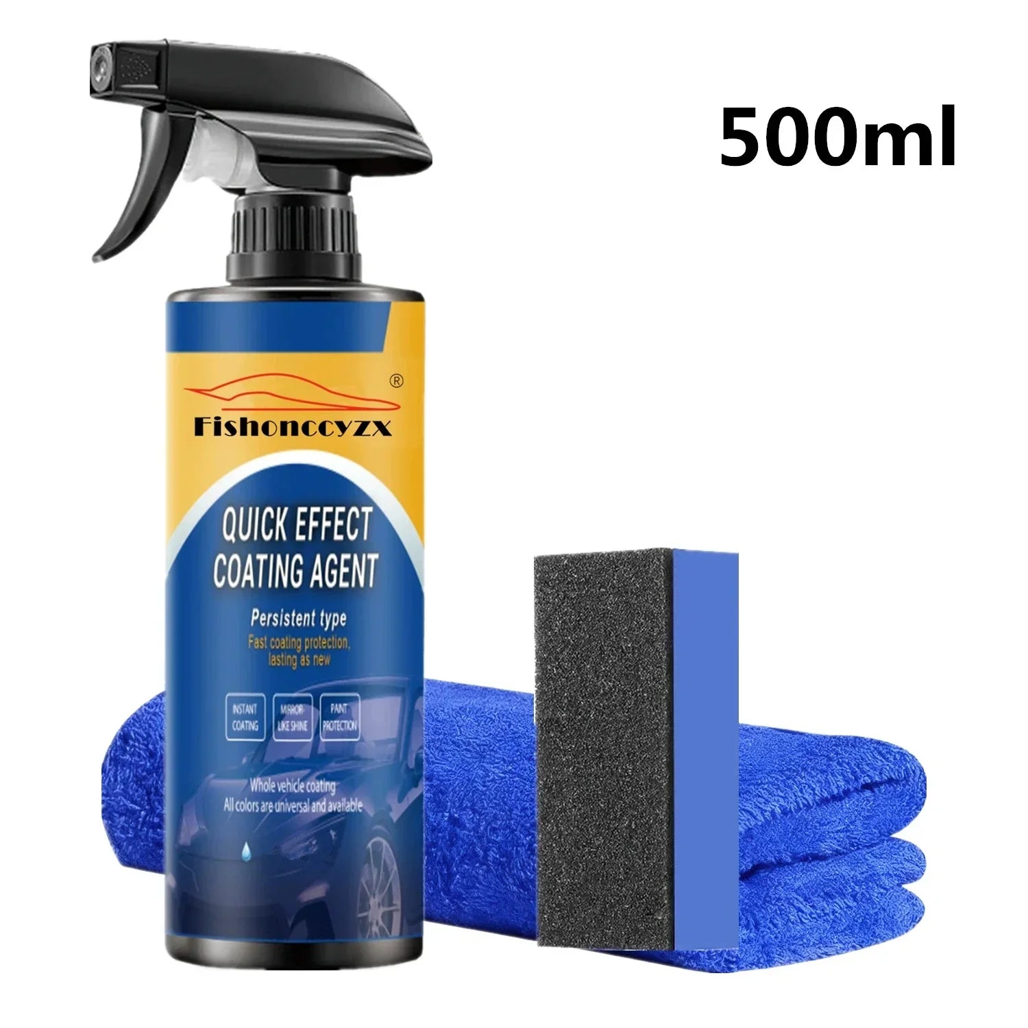 500ML Car Coating Spray Quick Effect Coating Agent Coat Car Wax Car Scratch Wax Coating Spray Oil Film Emulsion Glass Cleaner
