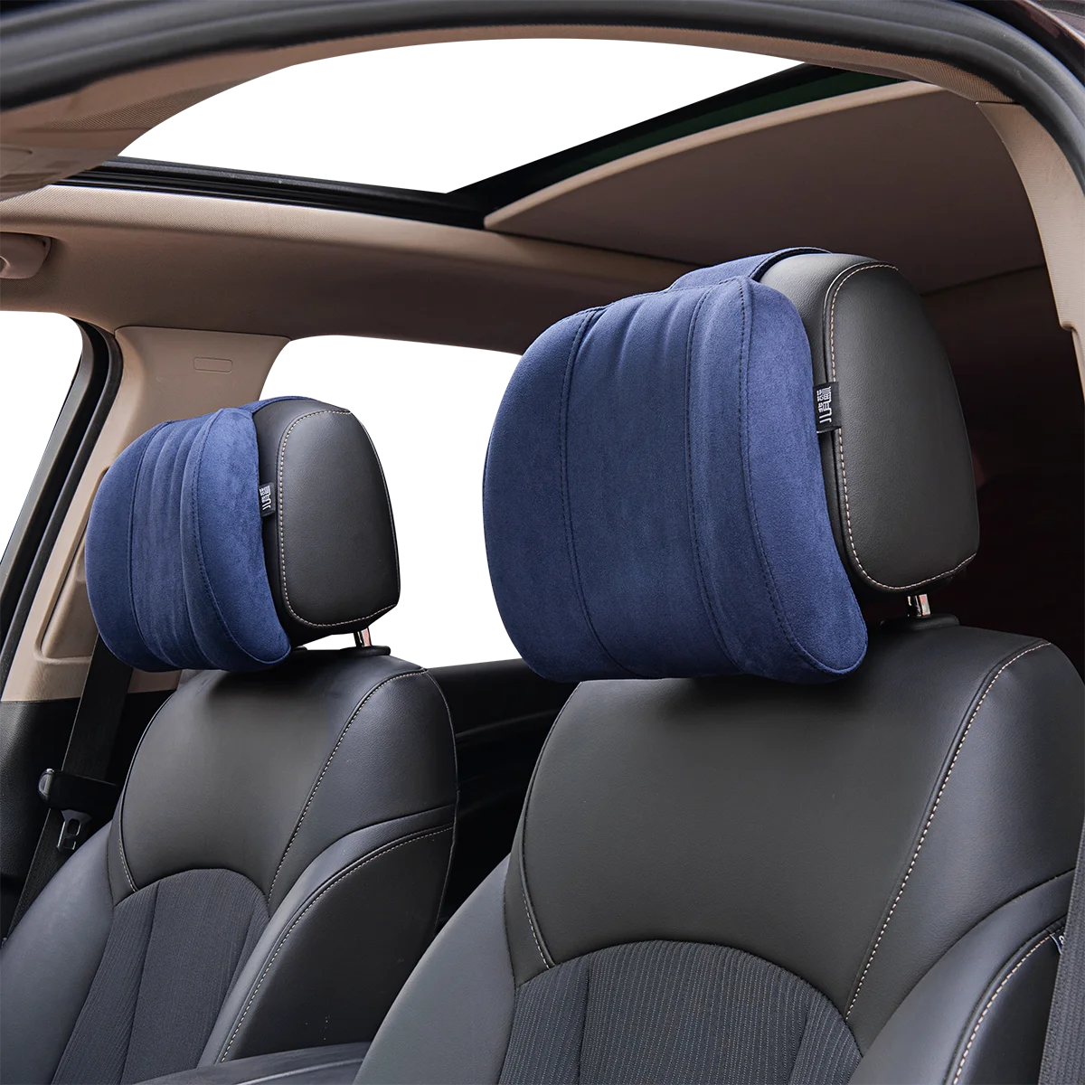 Forbell Car Headrest Pillow Suede Fabric Car Pillow Car Seat Pillow Rest Headrest Memory Foam Car Headrest