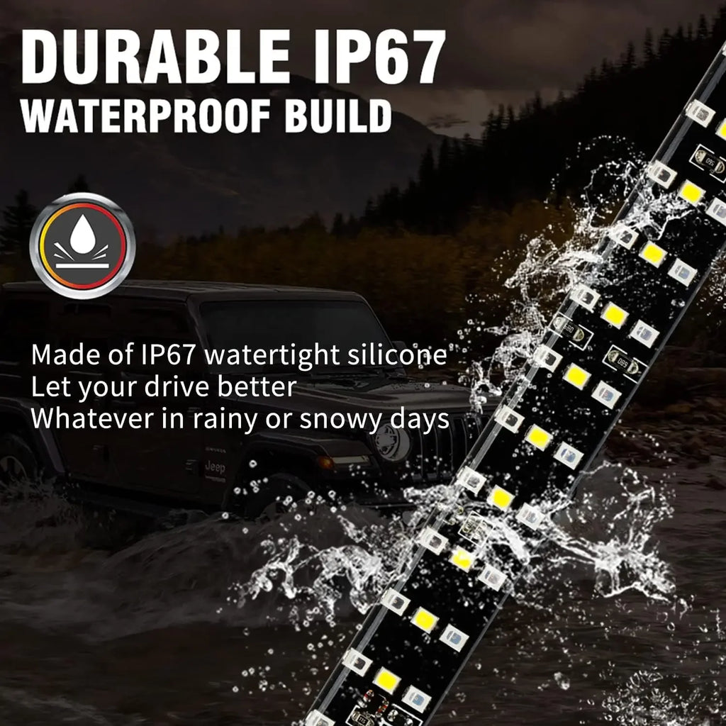 Truck Tailgate Light Bar Triple Row LED Tailgate Light Strip with Brake Reverse Sequential Turning Signals for Cars Pickup 12V