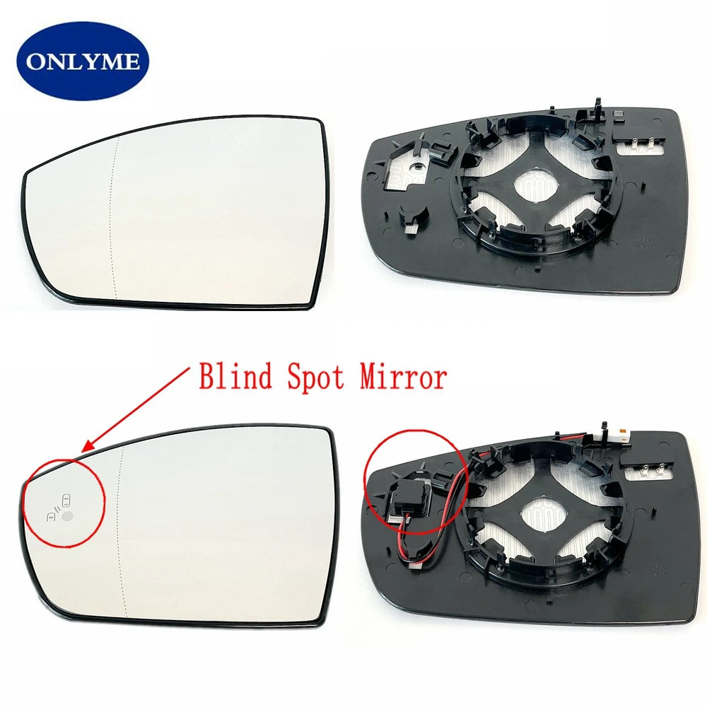 Car Wide Angle Heated Mirror Glass With Blind Spot Light For FORD GALAXY / GRAND C-MAX / KUGA / S-MAX / ECOSPORT 2006 - 2023