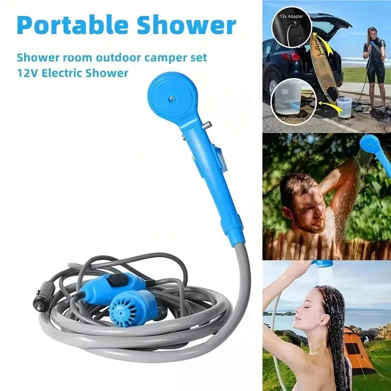 1 Set Portable DC12V Car Shower Outdoor Shower Equipment, Simple Outdoor Electric Shower