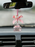 Rhinestone Alloy Perfume Bottle Car Rearview Mirror Ornament – Women’s Exclusive Interior Pendant, Car Interior Accessory