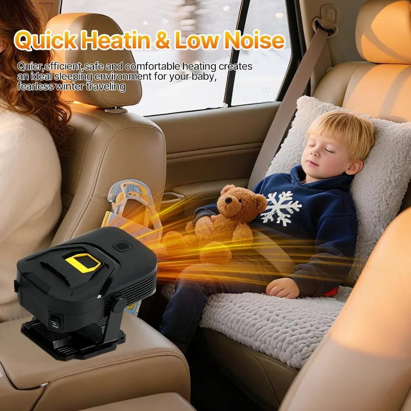 12V 150W Electric Car Heater Portable Air Cooler Fan Demister Defroster Heating Fan Dryer Windshield Defogging Accessories