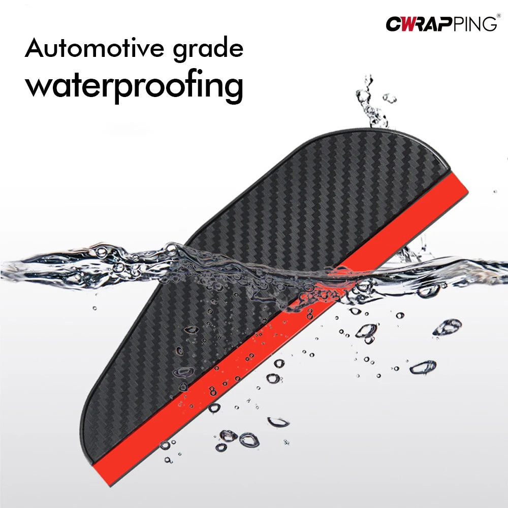 2PCS Car Rearview Mirror Rain Eyebrow Carbon Fiber Pattern Car Universal Rain Shield Rain Shield Reversing Mirror Rain Shield