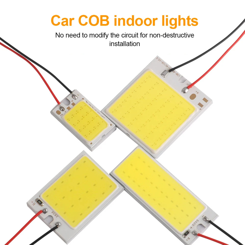 4/10PCS Car LED Lights Panel 18/24/36/48 SMD T10 BA9s 12V COB Lamp Bulb Car Dome Light Reading Lights Auto Interior Accessories