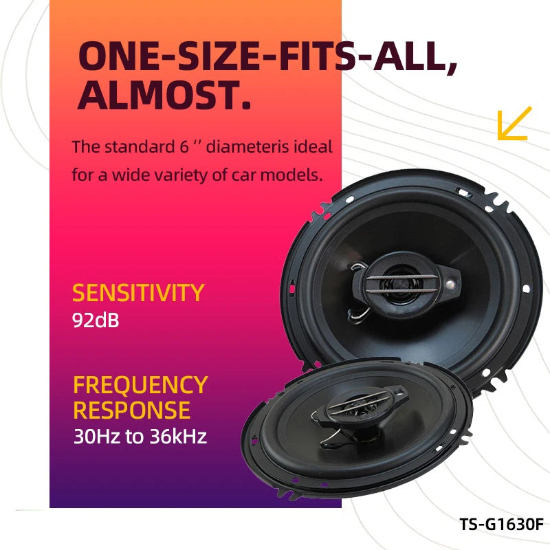2pcs 6 Inch 320W 3 Way Universal Car Coaxial Car Music Stereo Full Range Hi-Fi for Car Truck Door Speakers Surround Sound System