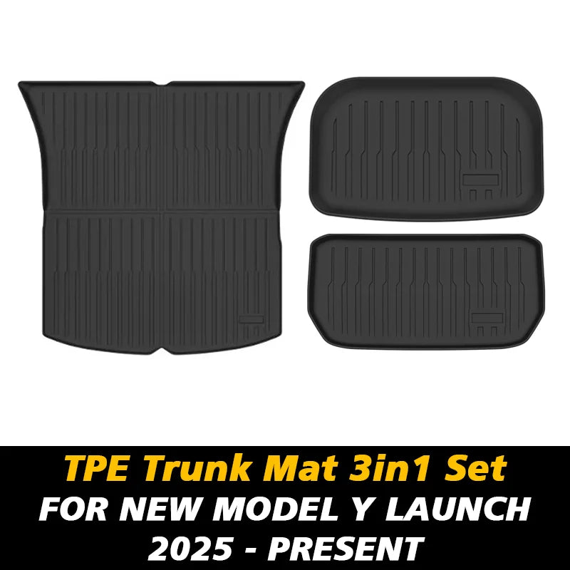 For New Tesla Model Y Launch 2025+ Juniper TPE Floor Mat & Cargo Liner All Weather Trunk Mats Floor Liner Seat Backrest Mats