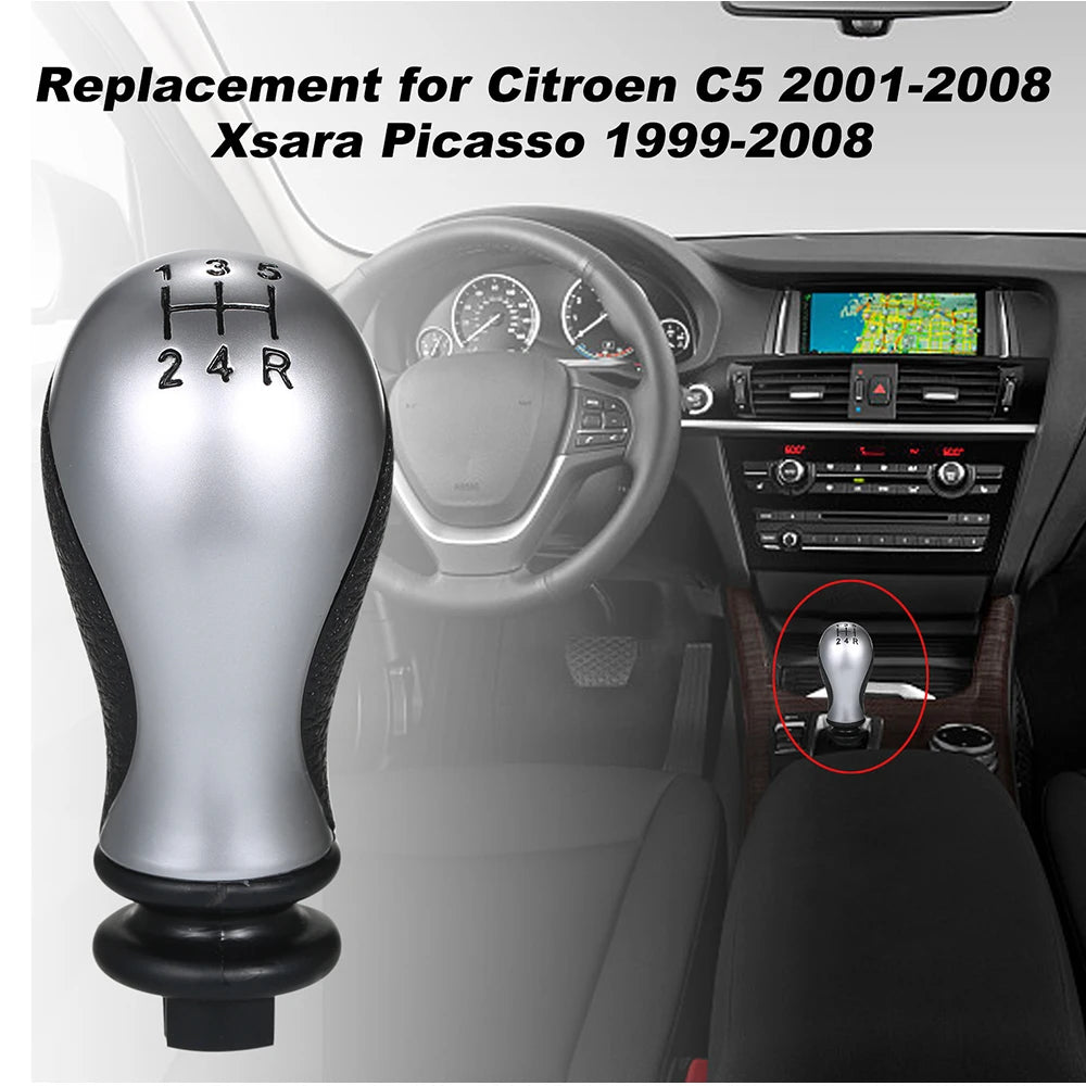 5 Speed Car Gear Shift Shifter Knob Stick Head Manual Replacement for Citroen C5 2001-2008 Xsara Picasso 1999-2008