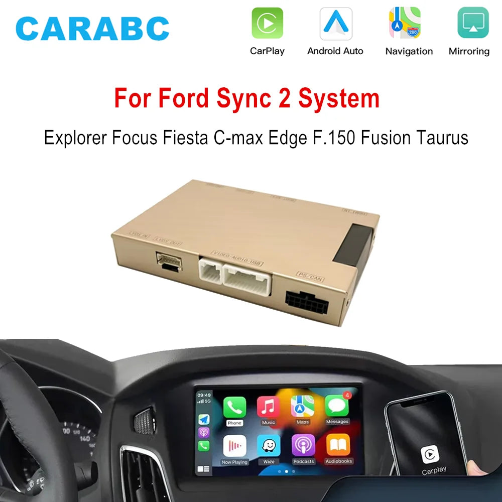 For Ford Sync2 System Explorer Focus Fiesta C-max Edge F-150 Fusion Taurus Wireless Carplay Android Auto Mirror Link Airplay