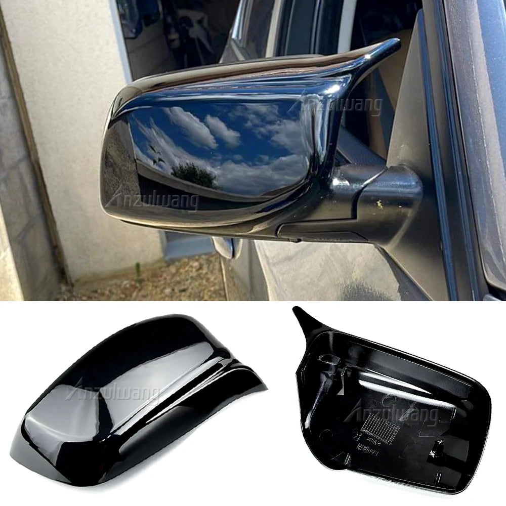 2PCS Car Rearview Side Mirror Cover Caps For BMW E60 E61 2003-2008 M Style Replacement Side Mirror Cover Caps