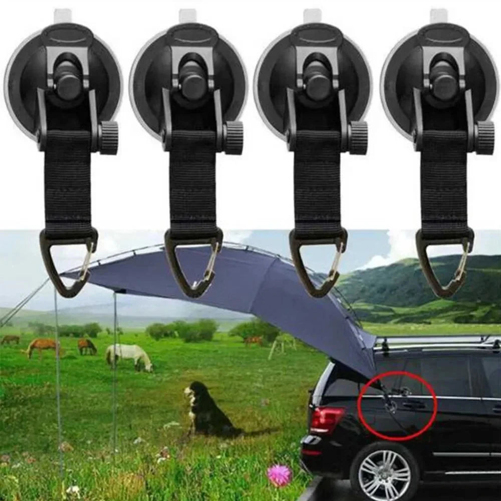 4PCS Car Tent Suction Cups Buckle Side Round/Triangular Awning Anchors Outdoor Camping Tent Suckers Anchor Securing Hook