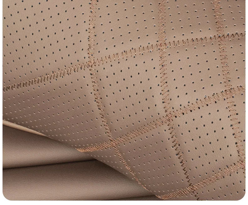 Car Neck Pillow Memory Foam Leather Auto Headrest And Back Cushion Set Seat Lumbar Waist Support Sewing Head Protective Cover