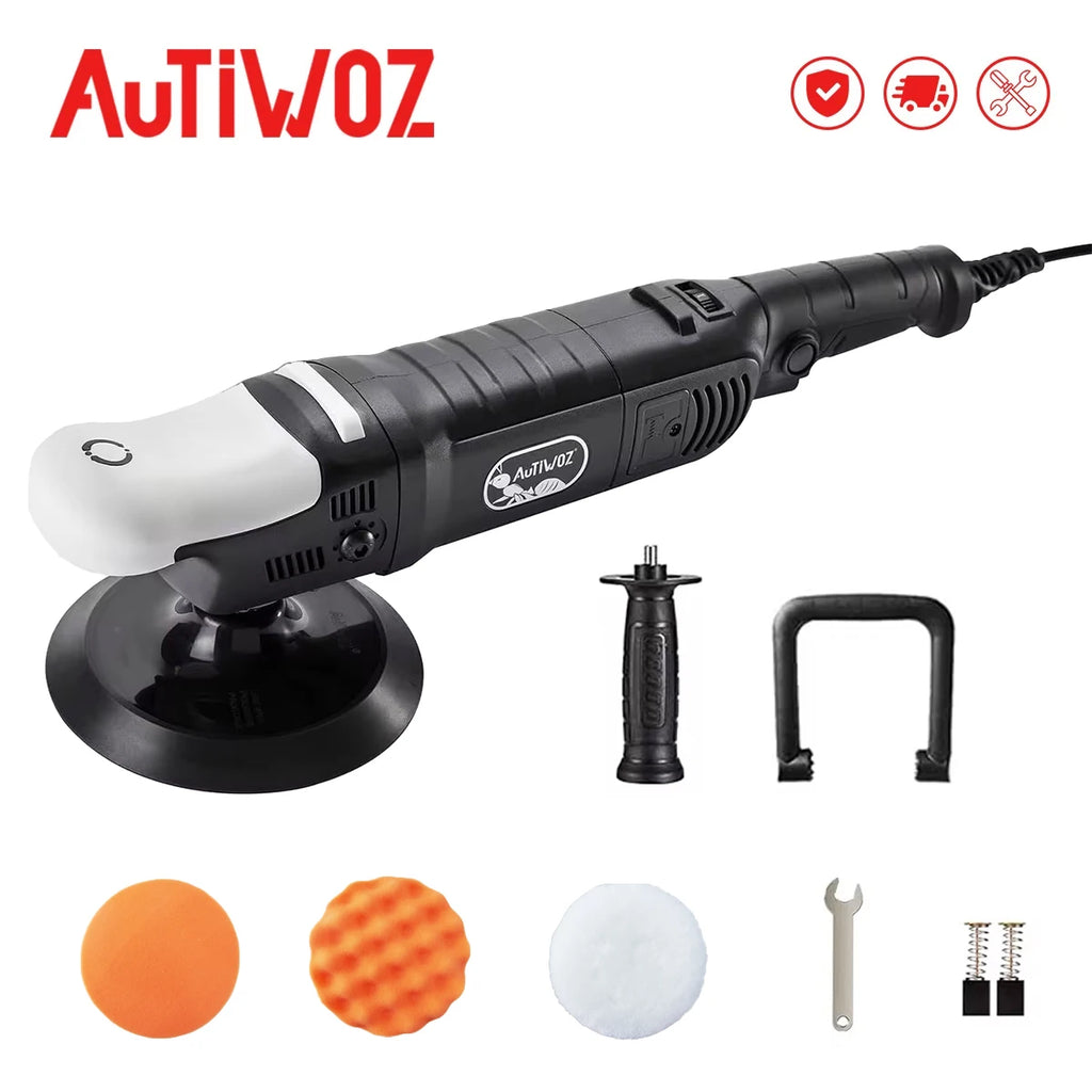 AUTIWOZ 6 Inch Rotary Car Polisher Kit 1000-3800RPM with 6 Variable Speeds for Car Detailing Buffing and Waxing