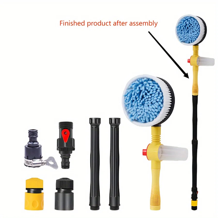 360 ° Rotating Car Wash Brush Set, High Pressure Scratchless Snow Neale Brushes, Automatic Bubble Adjustment, Immersive Car Wash