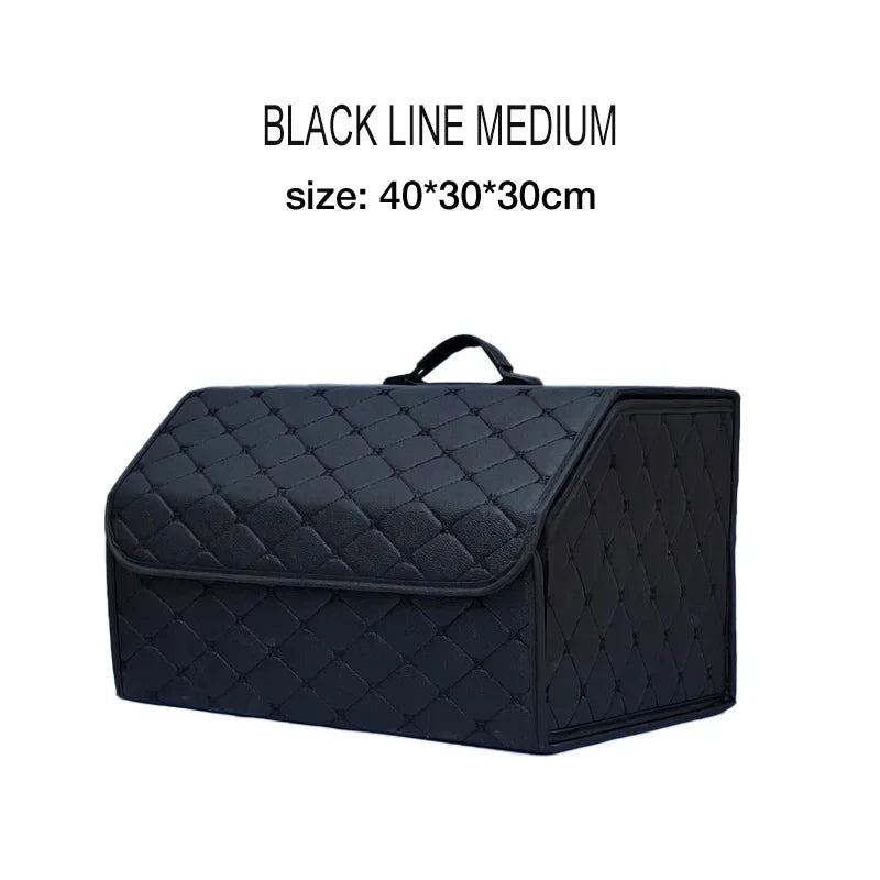 Car Trunk Organizer Box Large Capacity Auto Multiuse Tools Storage Bag Stowing Tidying Leather Folding for Emergency
