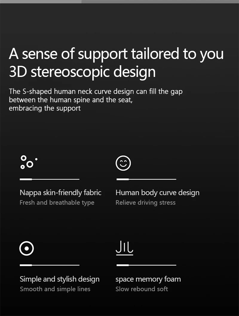 3D Nappa Leather Memory Foam Headrest Car Neck Pillow Support Neck Rest Pillow for Car Pain Relief Travel Neck Support