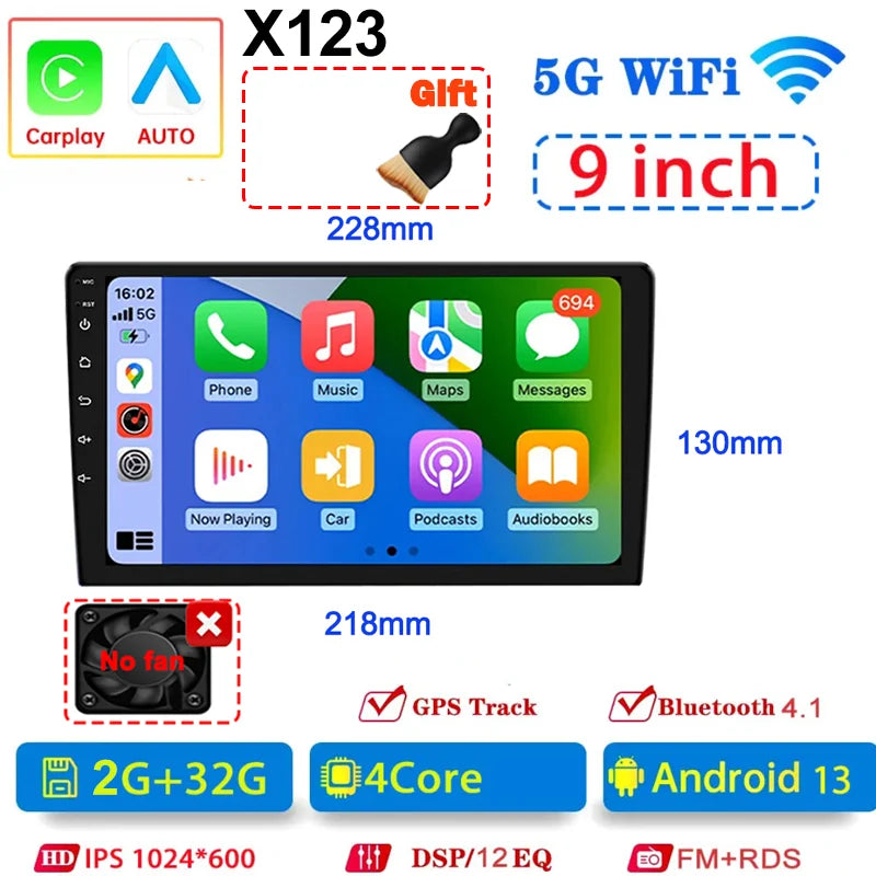 7/9/10 inch Universal Android 13 Car Radio 64G Autoradio android 2 Din car radio GPS BT Central Multimedia Smart car systems