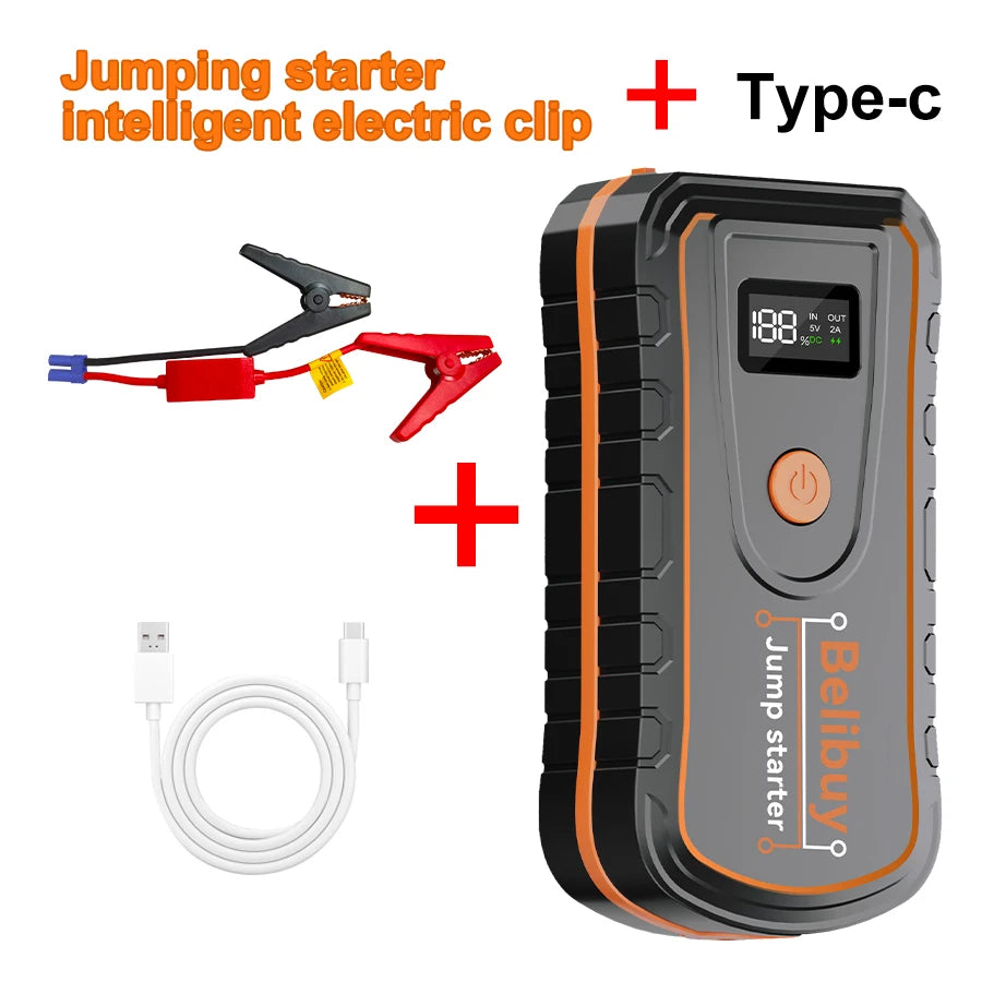 2000A Car Jump Starter, Power Bank and Emergency LED Light for All Diesel/Gasoline Cars 12V with Digital Display