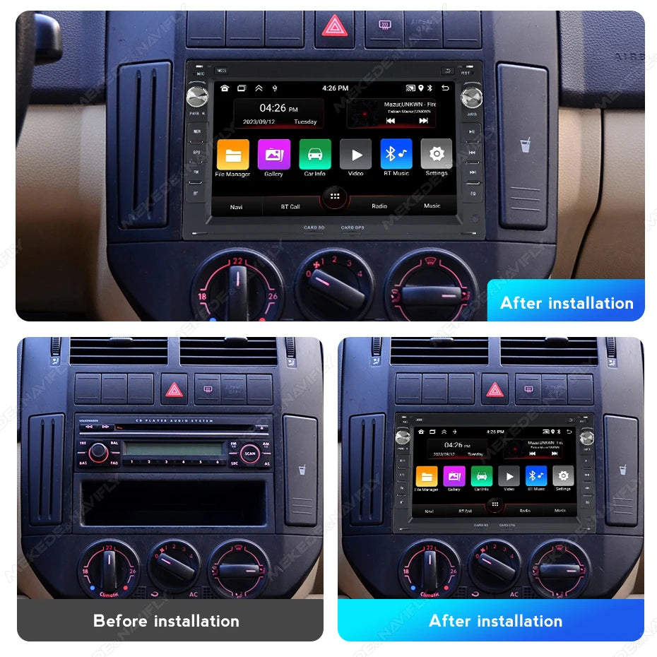 MEKEDE Android 15 Carplay Car radio For VW Passat B5 MK4 MK5 Golf 4 Polo Bora Jetta T5 GPS Navigation FM Audio Stereo Head Unit