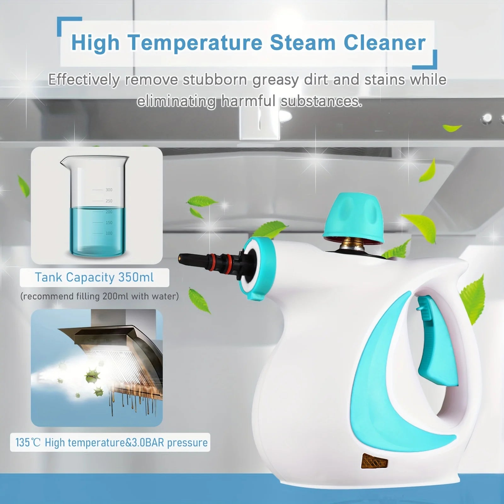 Portable Handheld Steam Cleaner Multifunctional Kitchen Range Hood Grease Remover Cleaning Machine Bathroom Cleaner for Car