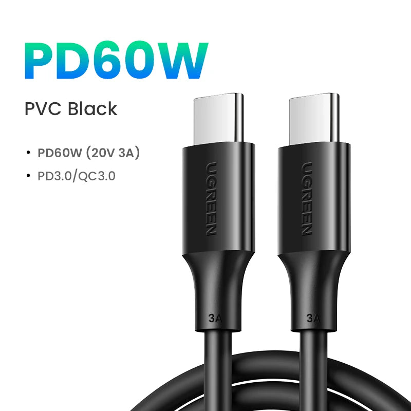 UGREEN 100W USB Type C To USB C Cable For MacBook iPhone17 16 iPad Samsung Xiaomi PD Fast Charging Charger Cord 5A E-Marker Chip