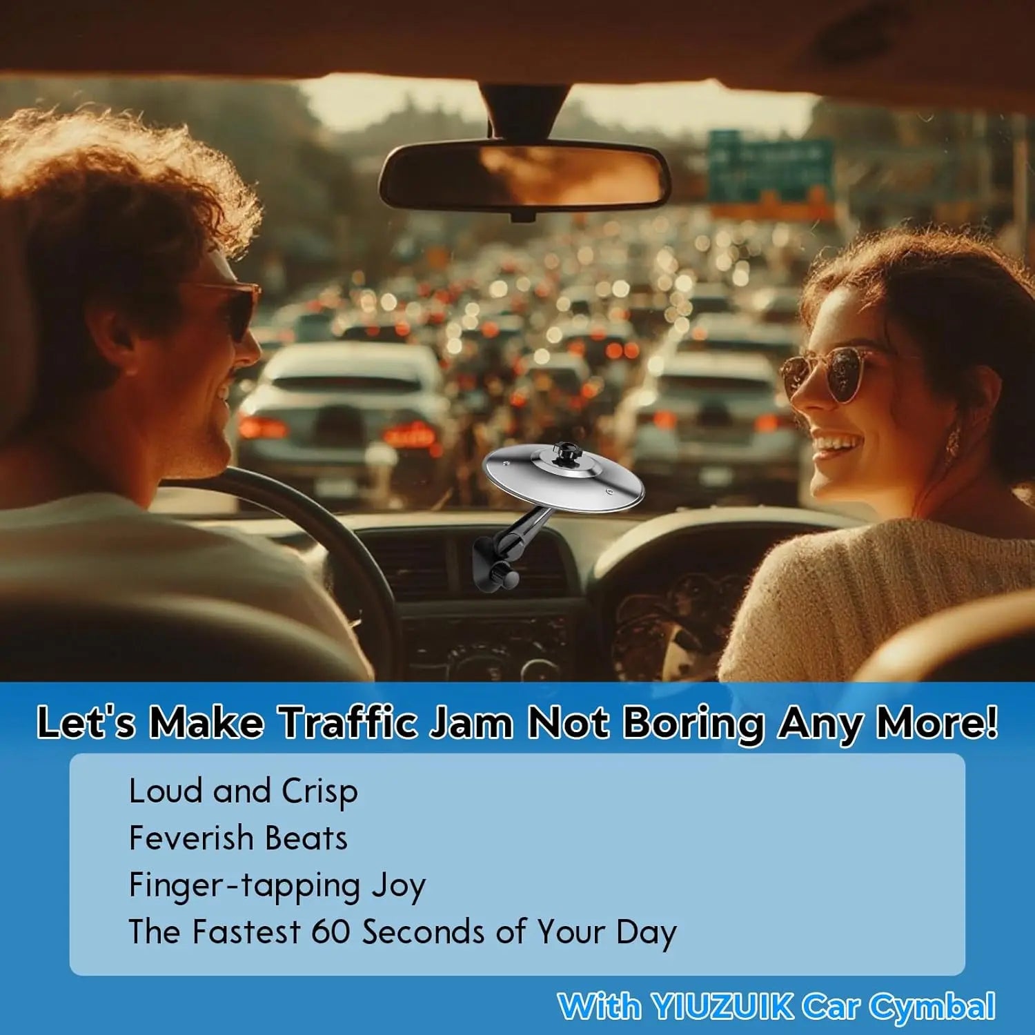 5.5-inch Mini Metal Drum Cymbal with Bright Sound, Perfect for Car Air Vent, Fun Interior Decor Musical Gadget, Music Lovers