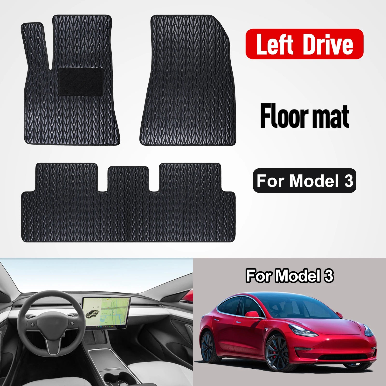 Custom Car Floor Mats waterproof wear-resistant anti-slip car floor mat for Tesla model 3  2017 2018 2019 2020 2021 2022