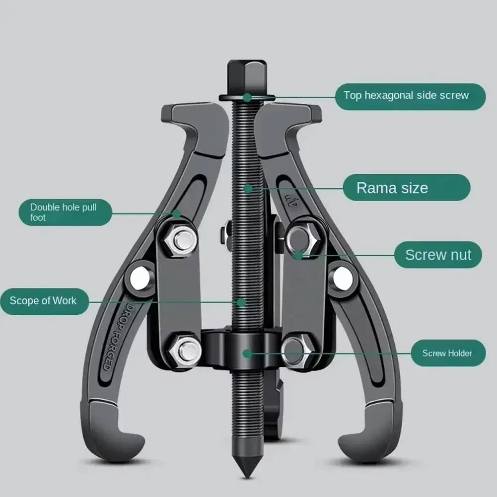 Practical Gear Puller 3 Jaw Heavy Duty Reversible Bearing Removal Tools Flywheel Pulley Extractor Steel Auto Repair Hand Tool