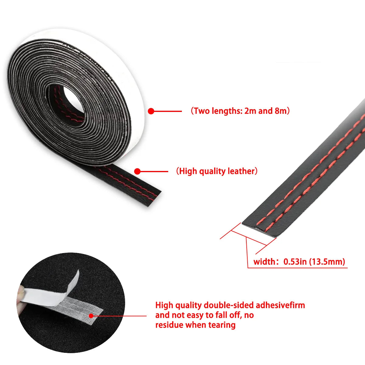 Universal Car Mouldings Trim PU Leather DIY Braid Decorative Line Strip For Door Dashboard Sticker Car Interior Accessories 2/8m