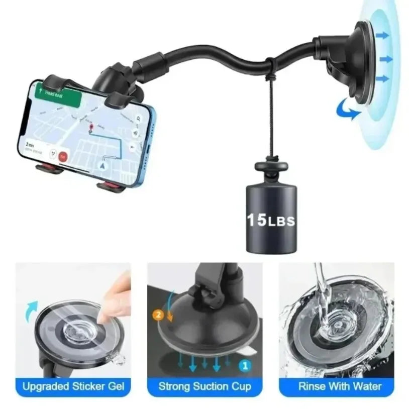 360 Degree Rotation Removable Universal Suction Cup Car Phone Bracket Lazy Bracket Flexible GPS Navigation Stand Accessories