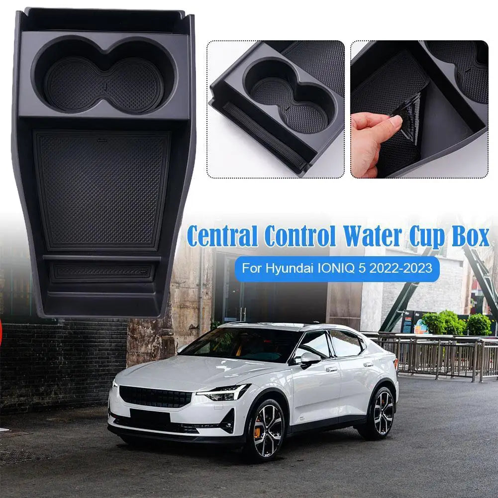 For Hyundai IONIQ 5 2022 2023 Armrest Storage Box Cup Holder Organizer Tray Center Console Stowing Tidying Car Accessories