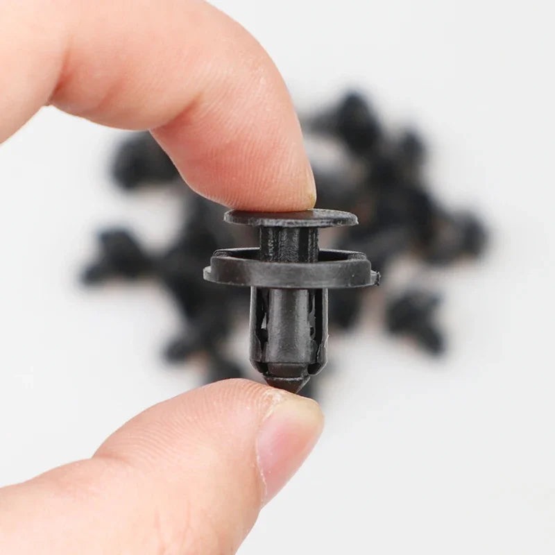 10/20/50pcs 8mm Diameter 8mm Black Plastic Auto Fasteners Rivets Clips Vehicle Car Bumper Door Panel Fender Liner Clips Retainer