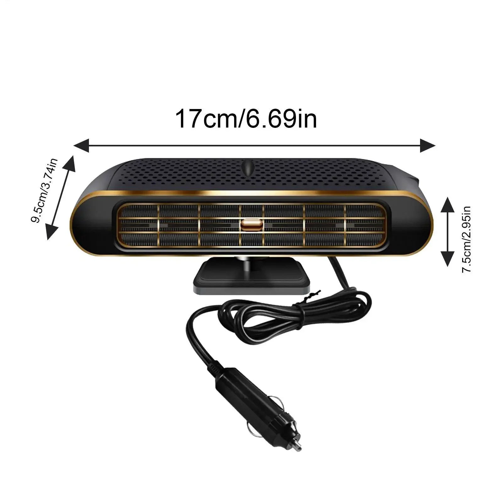 Electric Car Heater Air Cooler Fan 12V Portable Demister Defroster Heating Fan 120W Dryer Windshield Defogging Accessroies