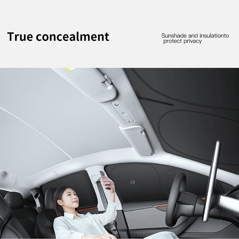 YZ For Tesla Model 3 Y Highland Juniper 2021-2025 Car Side Window Sunshade with Suction Cups Front Rear Windshield Privacy