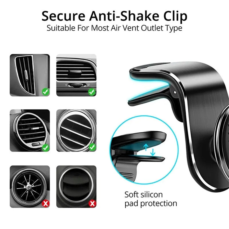 Magnetic Car Phone Holder Stand Air Vent 360 Rotatable Car Mount GPS Smartphone Mobile Support Bracket for iPhone Samsung Xiaomi