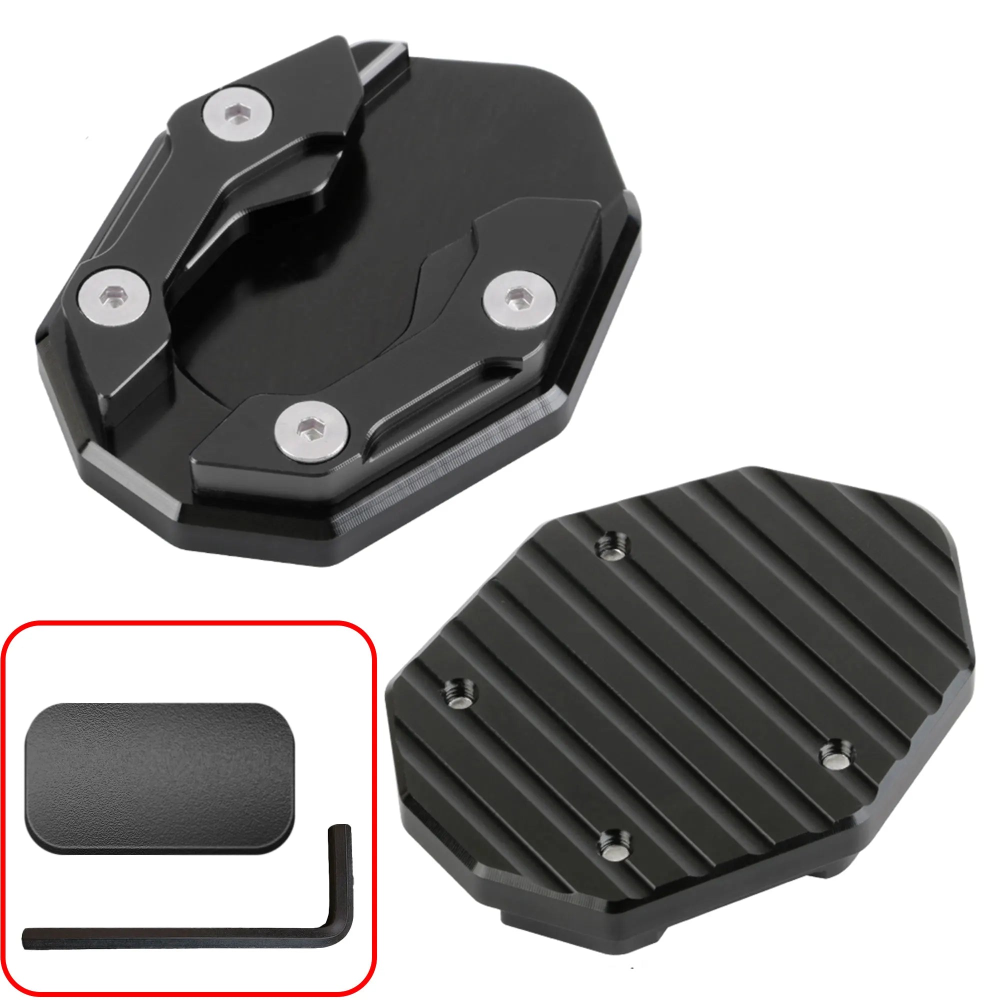 Motorcycle Kickstand Extender Foot Side Stand Extension Pad Support Plate Replacement,Side Parking Stand Foot Pad