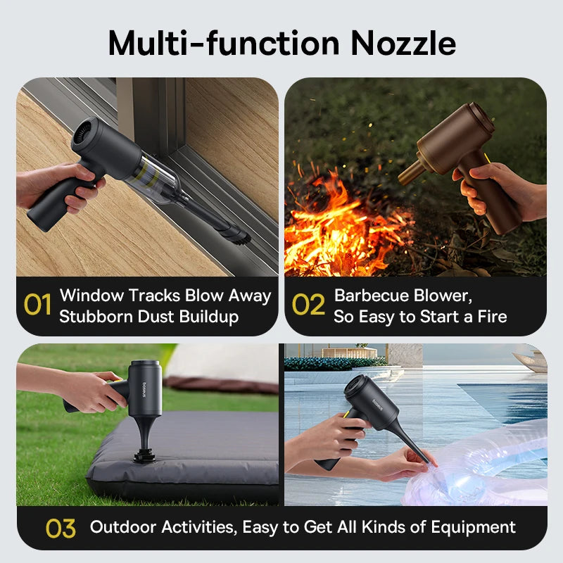 Baseus Car Vacuum Cleaner Wireless Air Dust Blower Gun for Car Powerful Portable Car Cleaning Appliance Cordless Vehicle Cleaner