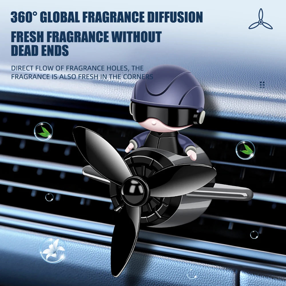 Car Air Freshener Aromatherapy Auto Accessories Interior Perfume Diffuser Creative Air Force Small Aircraft Cartoon Design