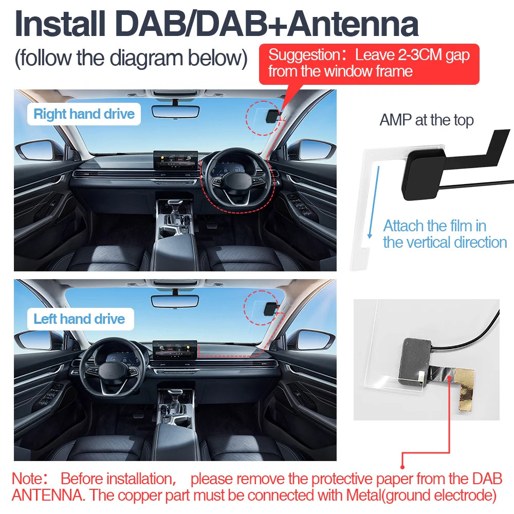 DAB+ Antenna for Android Car Radio With USB Adapter GPS Stereo DAB Receiver Player Automatic Scan Support Channel List LOGO