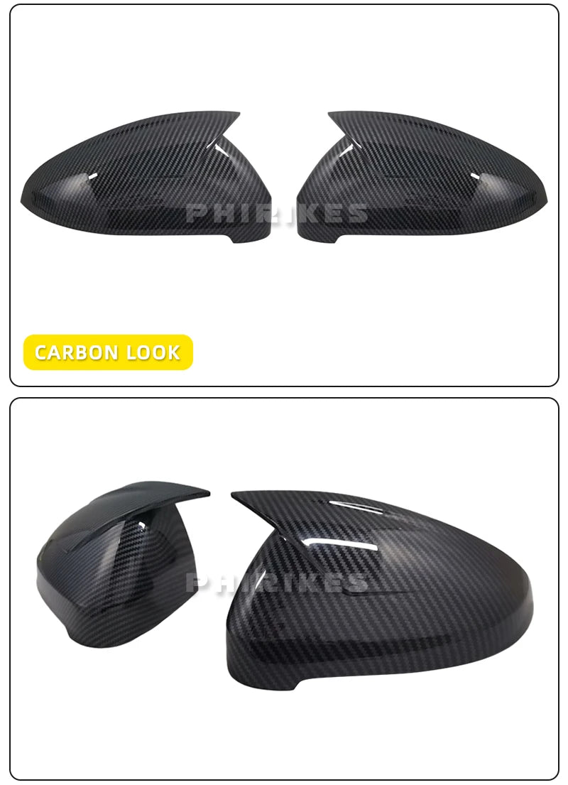 For Audi A4 A5 B9 Side Mirror Caps (Black Look) 2017 2018 2019 2020 2021 2022 S4 S5 RS5 allroad Quattro replace Covers ABT style
