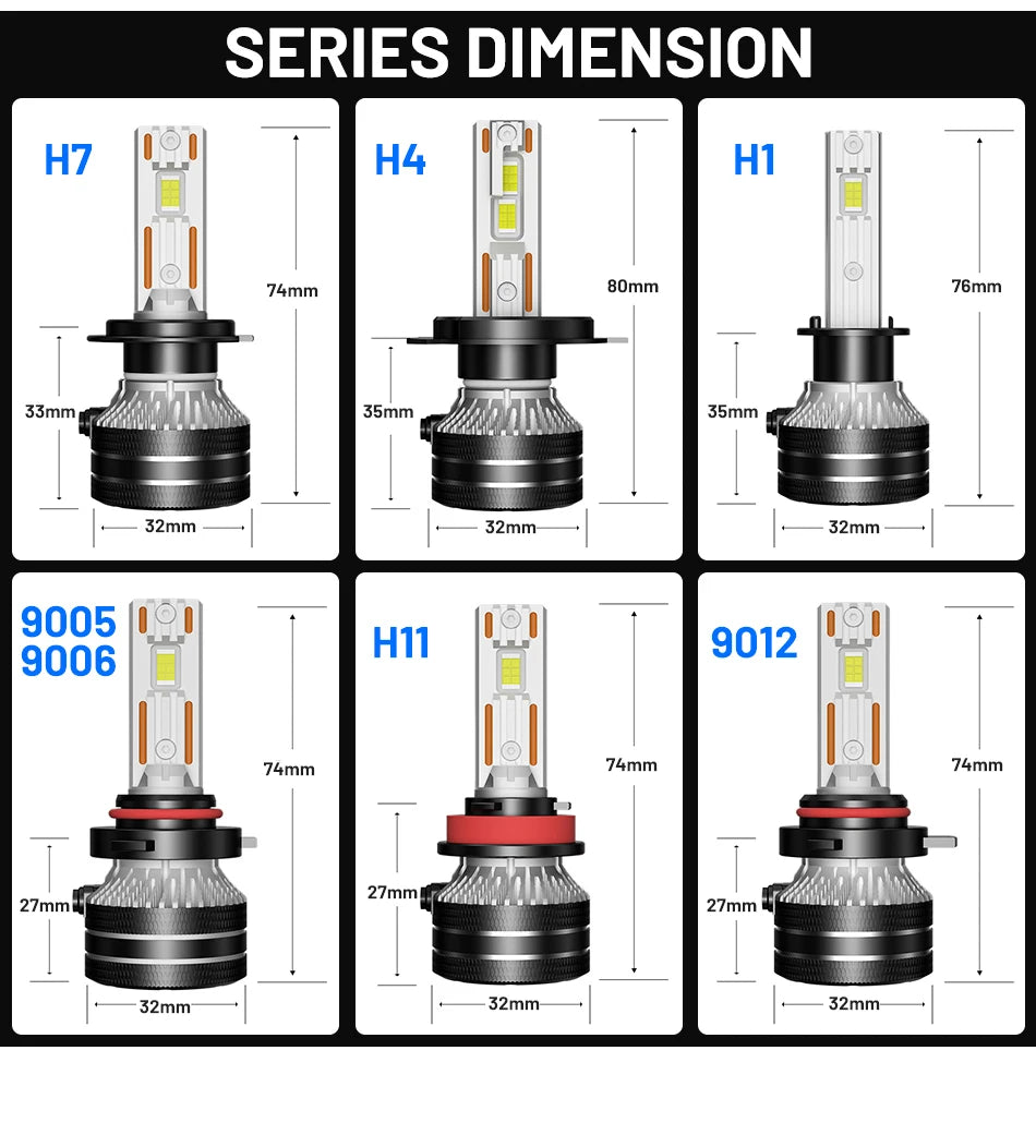 Dualvision H4 LED Headlight H7 H1 H11 H8 9005 HB3 9006 HB4 9012 HIR2 880 881 H27 9007 9008 H13 5570 CSP Canbus Car Lamp Fog Lamp