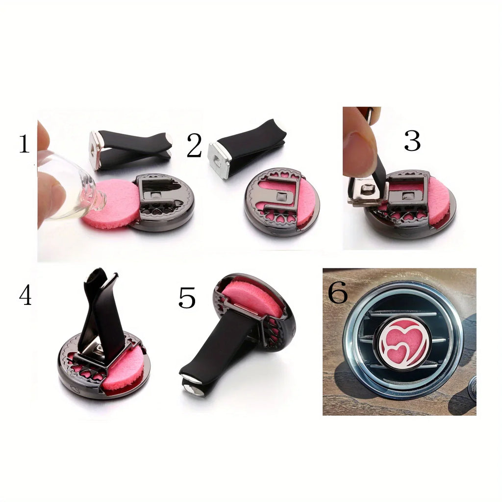 1PC Refillable Car Air Freshener Perfume Diffuser Clip with 10pcs Pads Auto Vent Interior Aromatherapy Diffuser