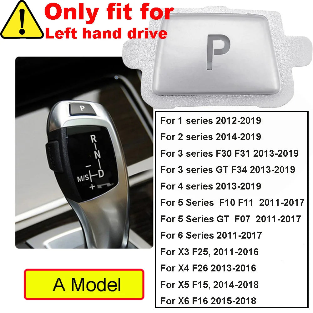 Car Gear Lever Auto Parking Button Letter P Button for BMW 1 2 3 4 5 7 Series F10 F11 F01 F02 X1 X3 X4 F30 F32 F48 F25